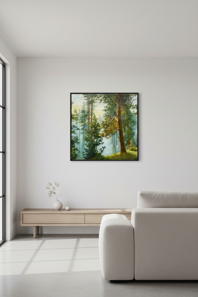 Forest painting modern interior portrait